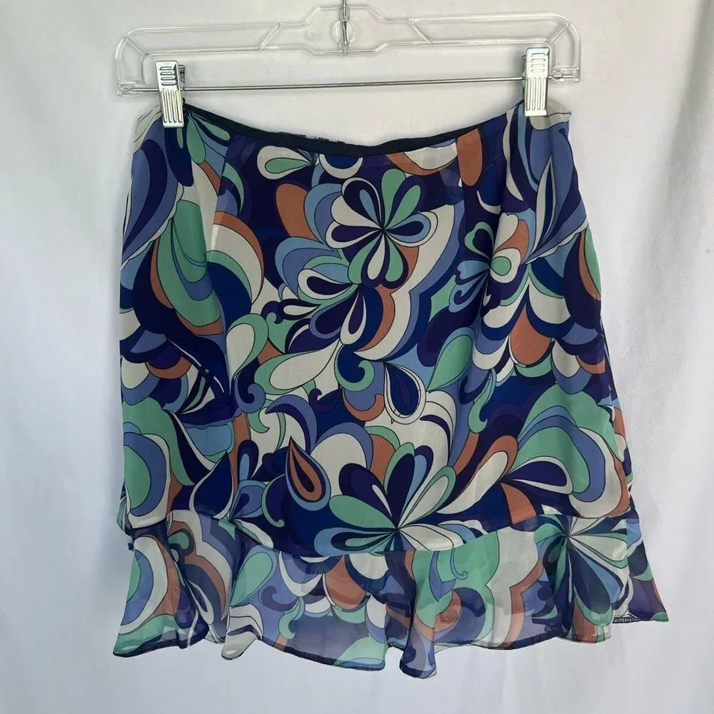 ASOS RUFFLE PRINT MINI SKIRT size 8 - Picture 11 of 11